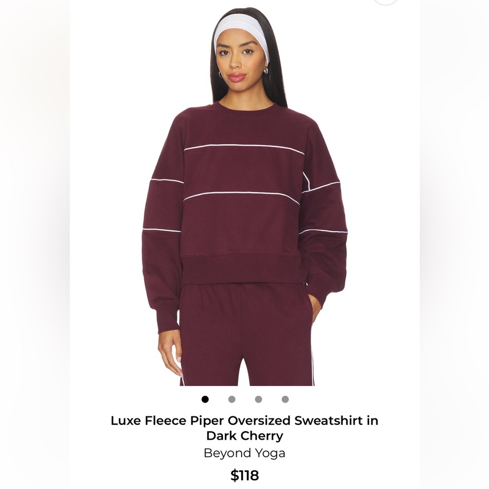 Beyond Yoga Lux fleece Piper oversized sweatshirt in Dark Cherry
